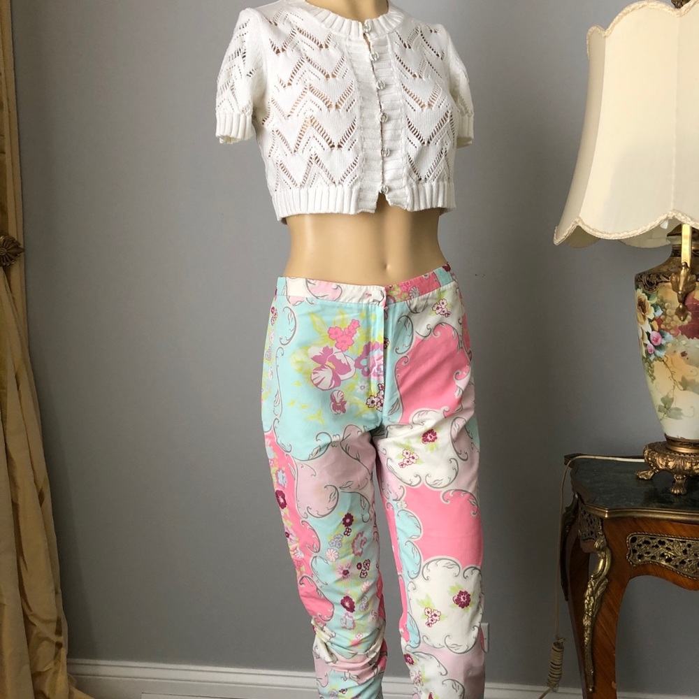 Blumarine cotton pastel cropped pants,sz.40(6)mint - Picture 7 of 8